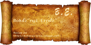 Bokányi Ernő névjegykártya